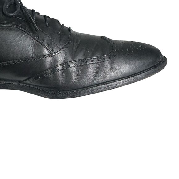 Salvatore Ferragamo Made in Italy Black Calfskin Leather Wingtips Oxfords 11D main image 2